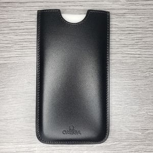 Omega logo stamped leather phone case